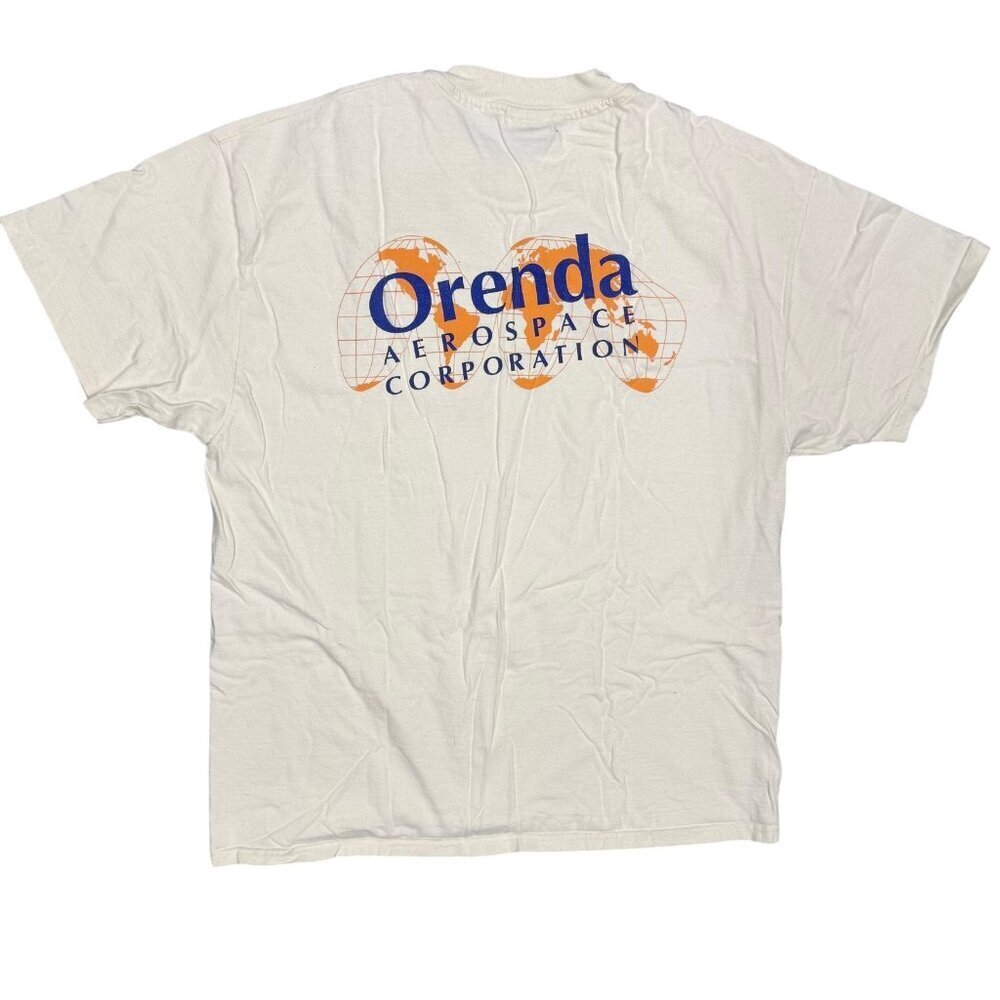 Vintage Orenda Aerospace Corp Aircraft Single Stitch TShirt White XL